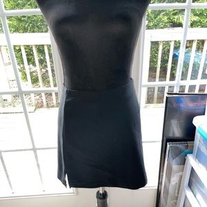 Black high waisted midi skirt